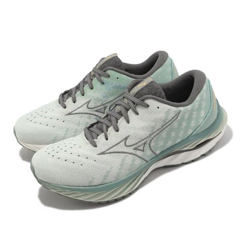 MIZUNO 美津濃 慢跑鞋 Wave Inspire 19 SSW 男鞋 綠 白 避震 反光 波浪片 運動鞋 J1GC2313-52