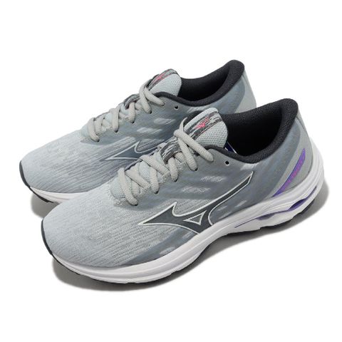 MIZUNO 美津濃 慢跑鞋 Wave Equate 7 女鞋 灰 紫 緩衝 運動鞋 J1GD2348-74