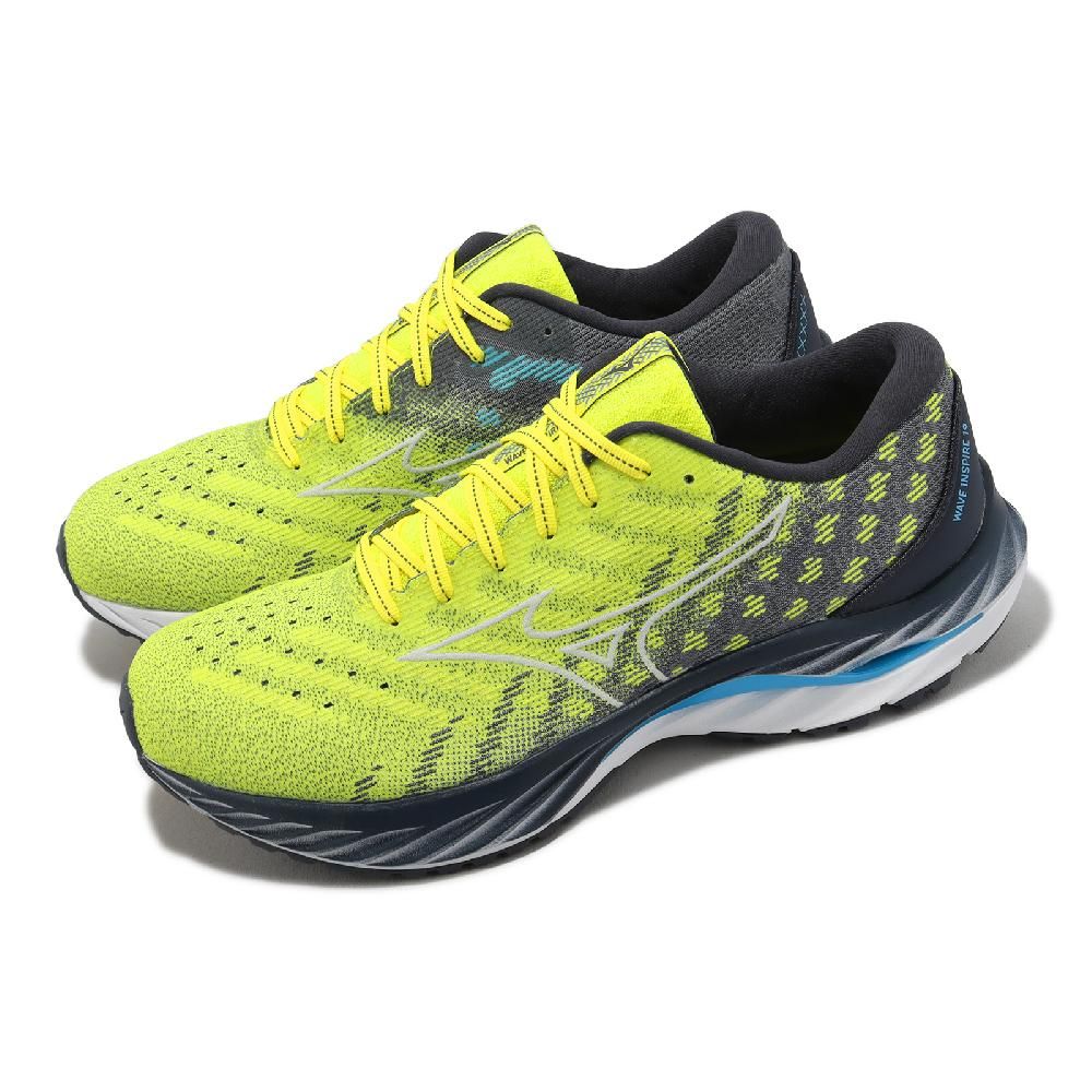 MIZUNO 美津濃   慢跑鞋 Wave Inspire 19 SSW 男鞋 黃 黑 針織鞋面 波浪片 運動鞋 J1GC2313-51