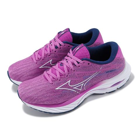 MIZUNO 美津濃 慢跑鞋 Wave Rider 27 女鞋 紫 藍 波浪片 回彈 路跑 運動鞋 J1GD2303-73