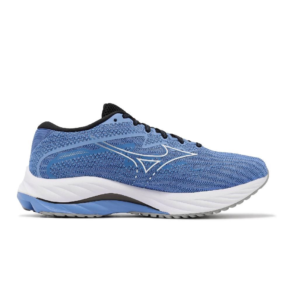 MIZUNO 美津濃   慢跑鞋 Wave Rider 27 Super Wide 男鞋 藍 黑 超寬楦 波浪片 J1GC2304-54