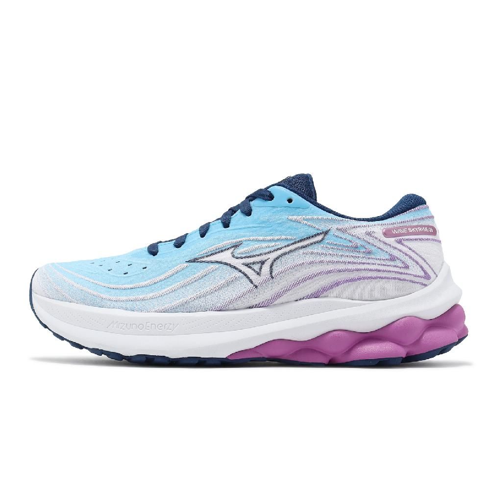 MIZUNO 美津濃   慢跑鞋 Wave Skyrise 5 女鞋 藍 紫 回彈 避震 路跑 運動鞋 J1GD2409-23