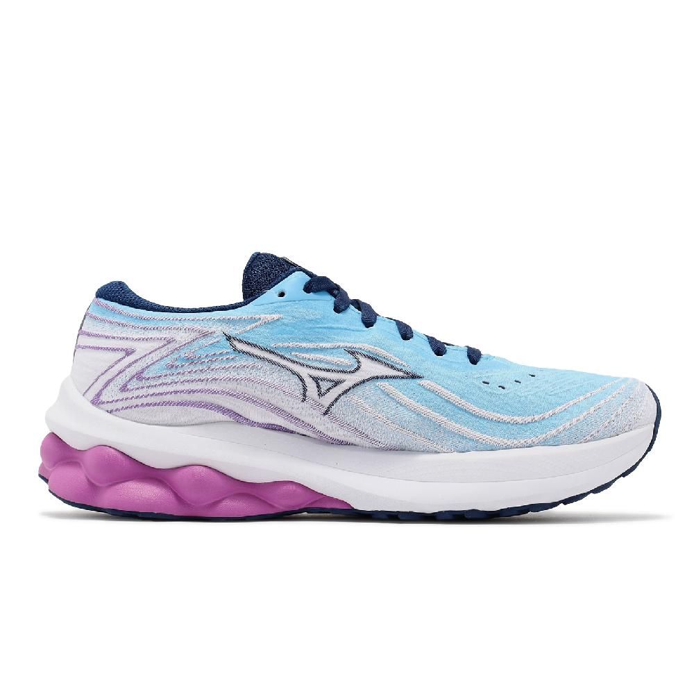 MIZUNO 美津濃   慢跑鞋 Wave Skyrise 5 女鞋 藍 紫 回彈 避震 路跑 運動鞋 J1GD2409-23