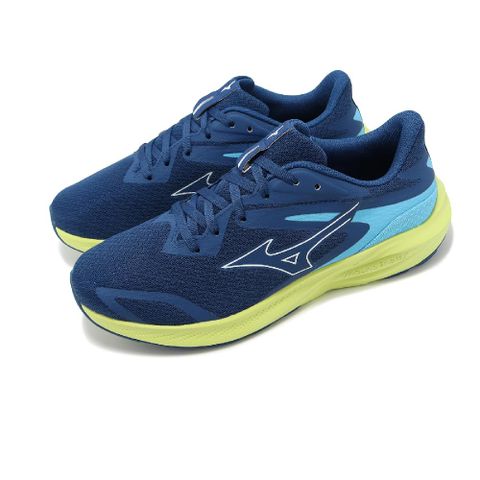 MIZUNO 美津濃 慢跑鞋 Enerzy Runnerz 男鞋 藍 綠 緩衝 透氣 網布 路跑 運動鞋 K1GA2410-02