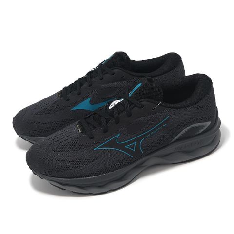 MIZUNO 美津濃 慢跑鞋 Wave Serene GTX 男鞋 黑 防水 緩衝 全黑 運動鞋 J1GC2460-01