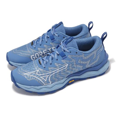 MIZUNO 美津濃 越野跑鞋 Wave Daichi 8 GTX 女鞋 藍 防水 緩衝 戶外 運動鞋 J1GK2456-71