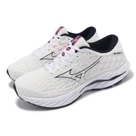 MIZUNO 美津濃 慢跑鞋 Wave Inspire 20 男鞋 白 粉 乳癌防治協會聯名款 運動鞋 J1GC2452-01