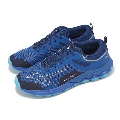 MIZUNO 美津濃 越野跑鞋 Wave Ibuki 4 GTX 男鞋 藍 黑 防水 輪胎大底 運動鞋 J1GJ2259-11