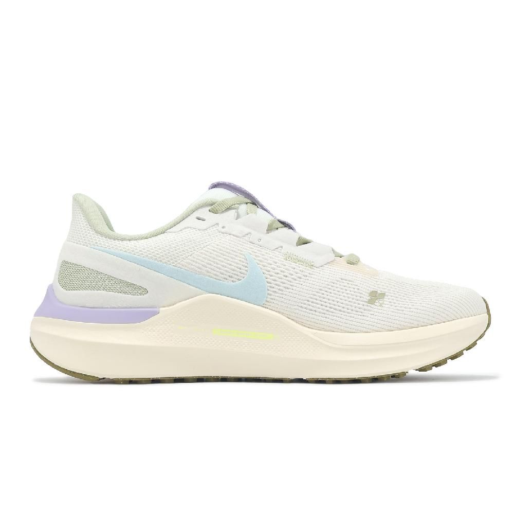 NIKE 耐吉 慢跑鞋 Wmns Air Zoom Structure 25 女鞋 米白 綠 緩衝 支撐 運動鞋 HQ3466-141