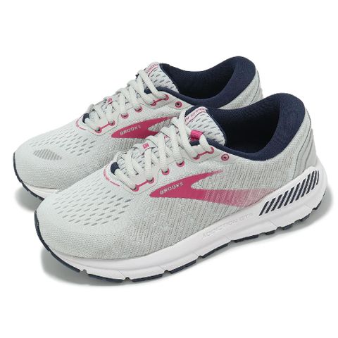 BROOKS 慢跑鞋 Addiction GTS 15 2E 女鞋 超寬楦 灰 粉 緩衝 透氣 運動鞋 1203522E054