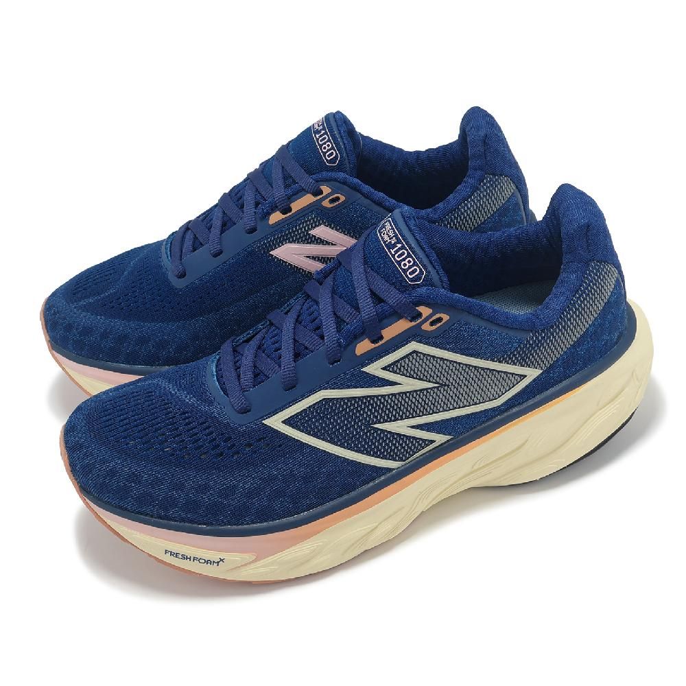 NEW BALANCE 慢跑鞋 Fresh Foam X 1080 V14 D 女鞋 寬楦 藍 米白 緩衝 運動鞋 NB W1080N14-D