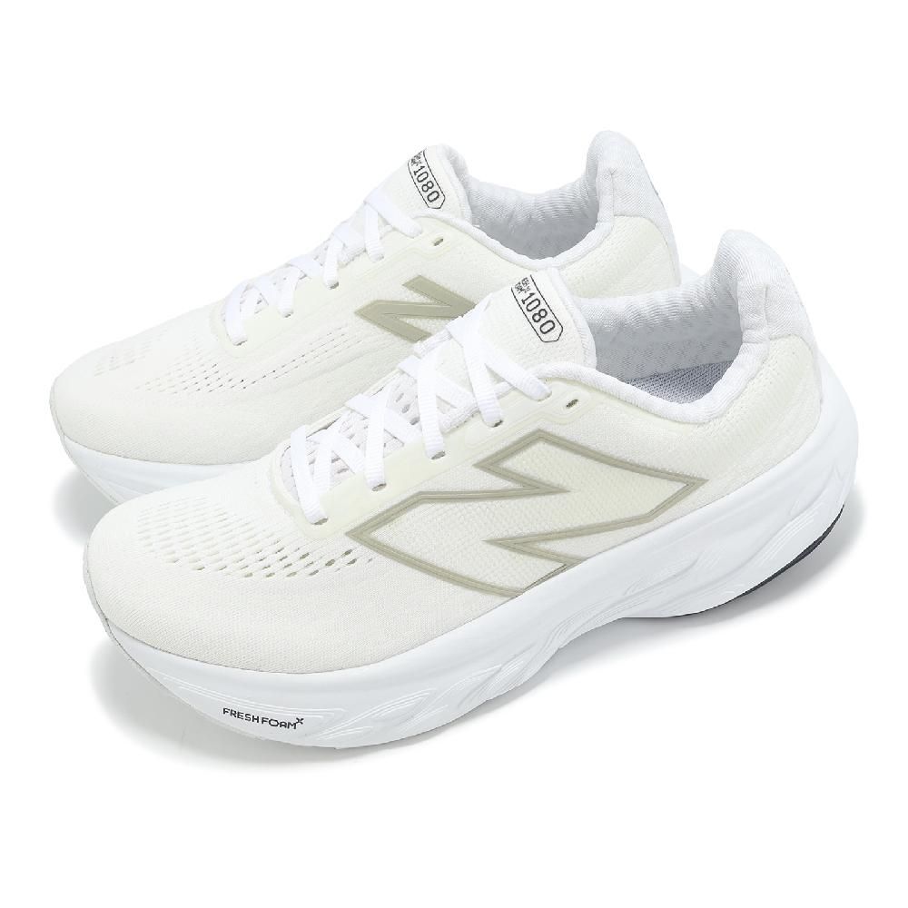 NEW BALANCE 慢跑鞋 Fresh Foam X 1080 V14 D 女鞋 寬楦 白 淺金屬金 運動鞋 NB W1080W14-D