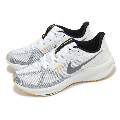 NIKE 耐吉 慢跑鞋 Air Zoom Structure 25 男鞋 白 黑 緩震 支撐 運動鞋 DJ7883-110