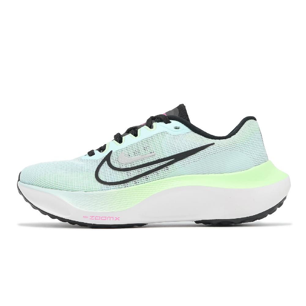 NIKE 耐吉 慢跑鞋 Wmns Zoom Fly 5 女鞋 綠 黑 輕量 回彈 厚底 運動鞋 DM8974-401