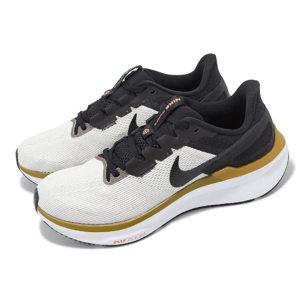 NIKE 耐吉 慢跑鞋 Air Zoom Structure 25 男鞋 白 金 緩震 支撐 氣墊 路跑 運動鞋 DJ7883-103