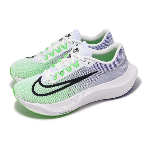 NIKE 耐吉 慢跑鞋 Zoom Fly 5 男鞋 藍 綠 輕量 回彈 運動鞋 DM8968-101