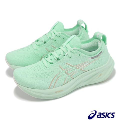 Asics 亞瑟士 慢跑鞋 GEL-Nimbus 26 女鞋 男鞋 綠 緩衝 厚底 針織 運動鞋 亞瑟士 1012B601300