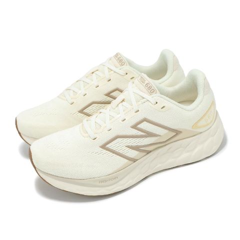 NEW BALANCE 慢跑鞋 Fresh Foam 680 V8 D 女鞋 寬楦 米白 緩衝 運動鞋 NB W680CC8-D