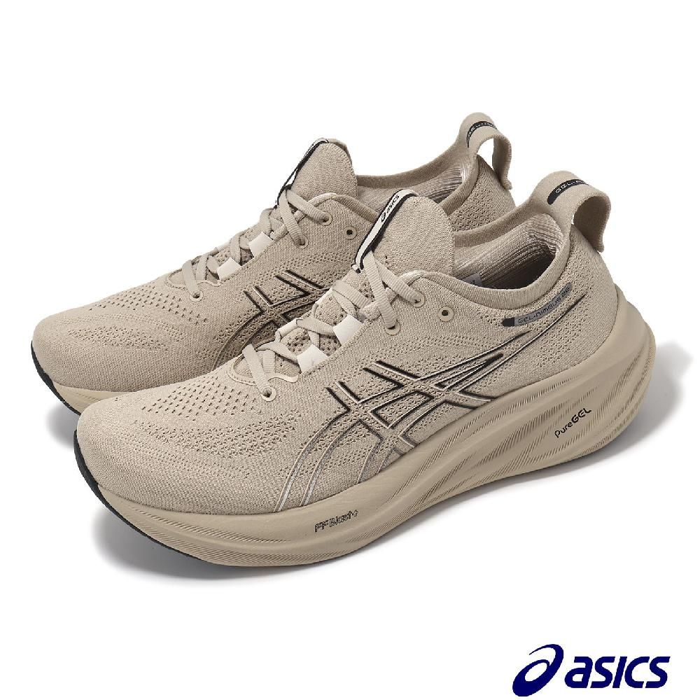 Asics 亞瑟士 慢跑鞋 GEL-Nimbus 26 男鞋 米白 黑 緩衝 厚底 針織 運動鞋 1011B794021