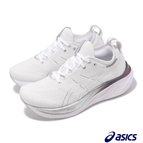 Asics 亞瑟士 慢跑鞋 GEL-Nimbus 26 Platinum 女鞋 白 銀 緩衝 回彈 亞瑟膠 路跑 1012B720100