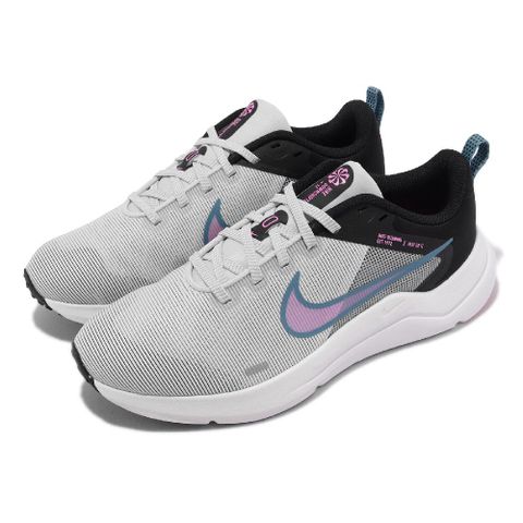 NIKE 耐吉 慢跑鞋 Wmns Downshifter 12 女鞋 灰 粉紅 透氣 緩震 運動鞋 DD9294-006