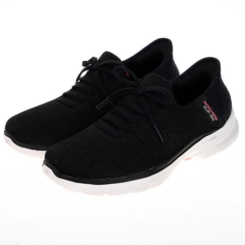 SKECHERS 斯凱奇 GO WALK 6 健走鞋 女鞋 健走鞋 寬楦款 黑色-124568WBKHP