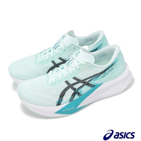 Asics 亞瑟士 競速跑鞋 Magic Speed 4 男鞋 白 藍綠 碳板 厚底 回彈 運動鞋 亞瑟士 1011B875401