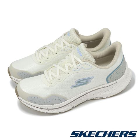 SKECHERS 斯凱奇 慢跑鞋 Go Run Consistent 2.0-Piedmont 女鞋 米白 藍 防水鞋面 厚底 128625OFWT
