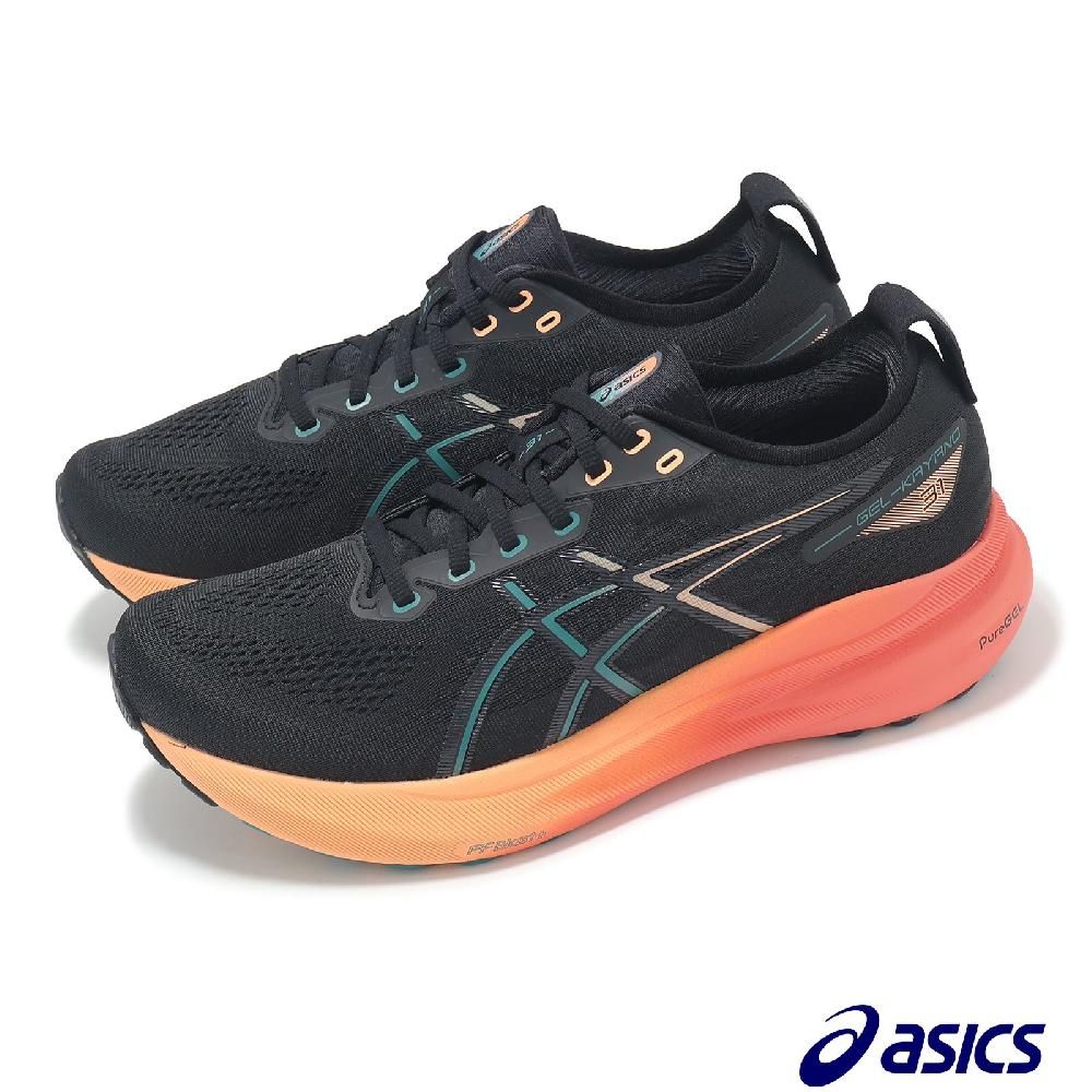 Asics 亞瑟士 慢跑鞋 GEL-Kayano 31 2E 男鞋 寬楦 黑 橘紅 支撐 厚底 運動鞋 1011B869004