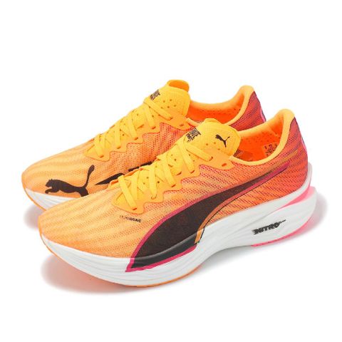 PUMA 競速跑鞋 Deviate Nitro Elite 3 男鞋 橘黃 黑 輕量 氮氣中底 碳板 運動鞋 31055401