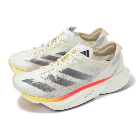 ADIDAS 愛迪達 競速跑鞋 Adizero Adios Pro 3 W 女鞋 米白 灰 厚底 回彈 運動鞋 IG6427