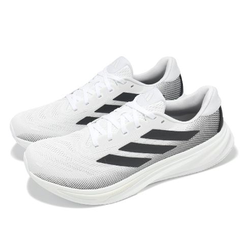 adidas 愛迪達 慢跑鞋 Supernova Rise 2 M 寬楦 男鞋 白 黑 輕量 緩震 反光 運動鞋 JR7687