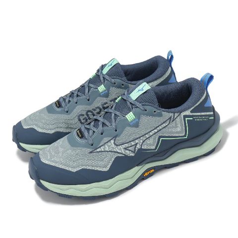 越野跑鞋 Wave Daichi 9 GTX 男鞋 藍 灰 防水 緩衝 黃金大底 運動鞋 J1GJ2556-02