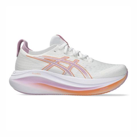 Asics 亞瑟士 Asics Gel-nimbus 27 D 1012B752-101 女 慢跑鞋 寬楦 彈力 支撐 緩震 白 紫