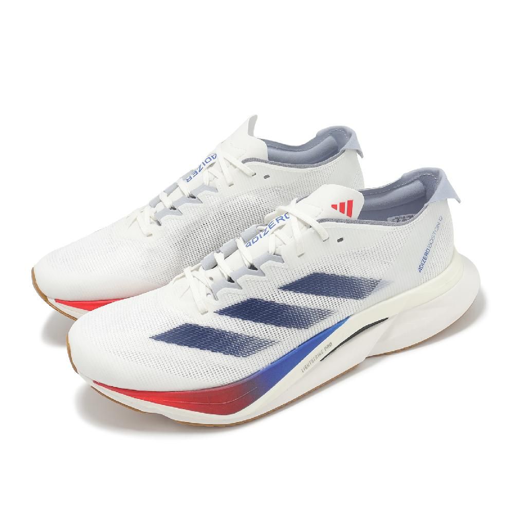 adidas 愛迪達 慢跑鞋 Adizero Boston 12 M 男鞋 女鞋 白 藍 中長跑 緩震 運動鞋 JI4476