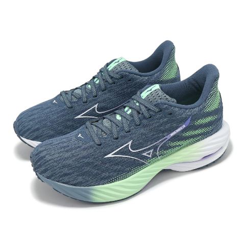 慢跑鞋 Wave Rider 28 女鞋 藍 綠 波浪片 支撐 運動鞋 J1GD2403-71
