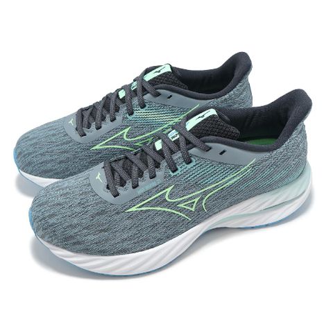 慢跑鞋 Wave Inspire 21 男鞋 超寬楦 灰藍 綠 支撐 波浪片 運動鞋 J1GC2545-01