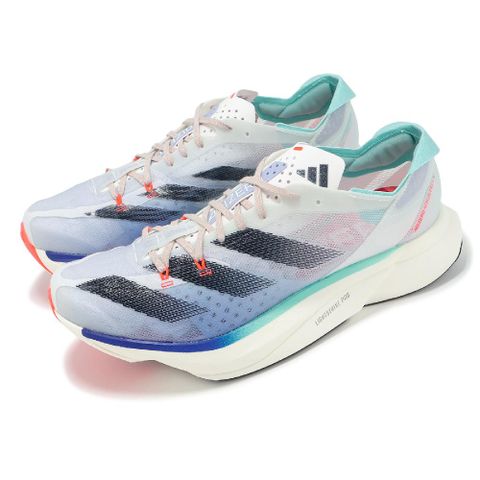 adidas 愛迪達 競速跑鞋 Adizero Adios Pro 3 M 男鞋 白 藍 回彈 馬牌橡膠大底 馬拉松鞋 IE6237