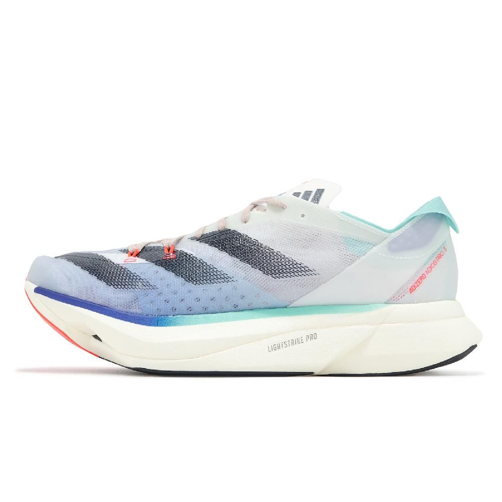 adidas 愛迪達 競速跑鞋 Adizero Adios Pro 3 M 男鞋 白 藍 回彈 馬牌橡膠大底 馬拉松鞋 IE6237
