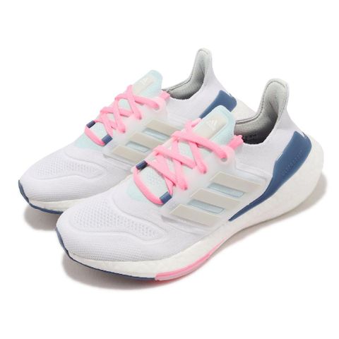 adidas 愛迪達 慢跑鞋 Ultraboost 22 W 女鞋 白 粉紅 藍 緩震 路跑 運動鞋 GX5929
