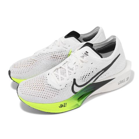 NIKE 耐吉 競速跑鞋 ZoomX Vaporfly Next% 3 FK 男鞋 白 綠 輕量 彈力 碳板 路跑 FZ4017-100