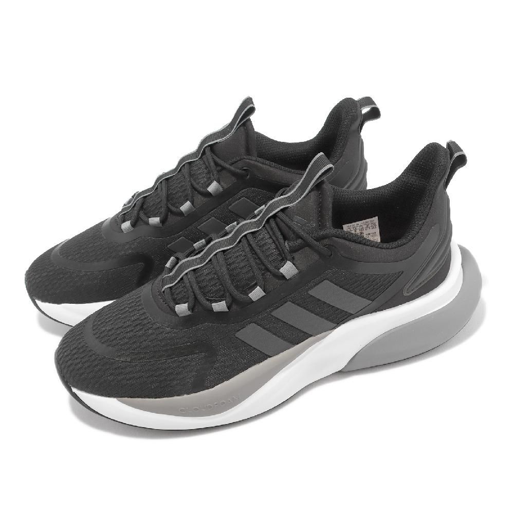 adidas 愛迪達 慢跑鞋 AlphaBounce+ 男鞋 黑 白 緩震 再生材質 運動鞋 HP6144