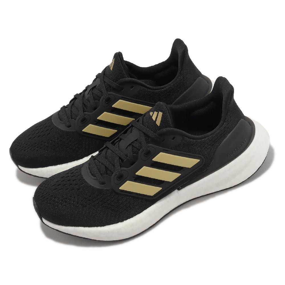 adidas 愛迪達 慢跑鞋 PureBoost 23 W 女鞋 黑 金 緩震 路跑 運動鞋 IF2391