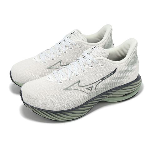 MIZUNO 美津濃 慢跑鞋 Wave Rider 28 男鞋 超寬楦 白 灰綠 支撐 波浪片 運動鞋 J1GC2404-60