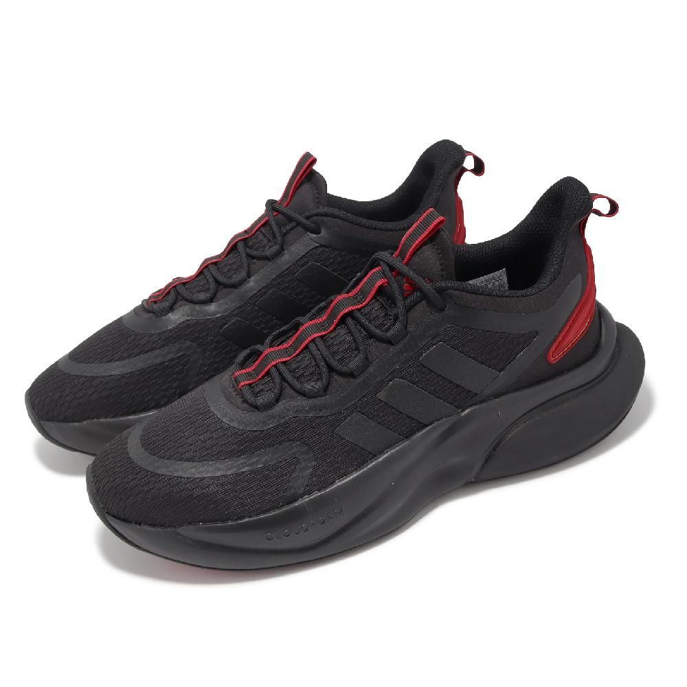 adidas 愛迪達 慢跑鞋 AlphaBounce+ 男鞋 黑 紅 回彈 路跑 訓練 多功能 運動鞋 ID8624