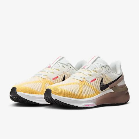 【NIKE】W NIKE AIR ZOOM STRUCTURE 25 女 跑步鞋 白黃咖-DJ7884110
