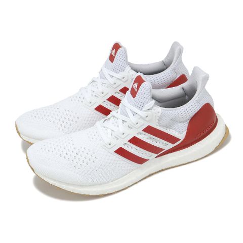 adidas 愛迪達 慢跑鞋 Ultraboost 1.0 男鞋 白 紅 經典款 針織 馬牌輪胎大底 運動鞋 JH9184