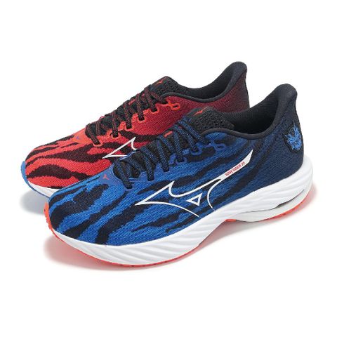 MIZUNO 美津濃 慢跑鞋 Wave Rider 28 男鞋 紅藍 Oni Pack 支撐 鴛鴦 運動鞋 J1GC2563-01