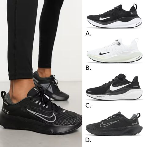 Nike 耐吉 慢跑鞋 女鞋 黑 白 緩震 路跑 小飛馬 防水 運動鞋 單一價