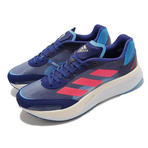 adidas 愛迪達 慢跑鞋 Adizero Boston 10 運動 男鞋 路跑 緩震 馬牌底 襪套包覆 藍 紅 GY0926